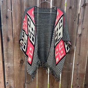 NO BRAND | Women’s Woven Poncho Cover Up